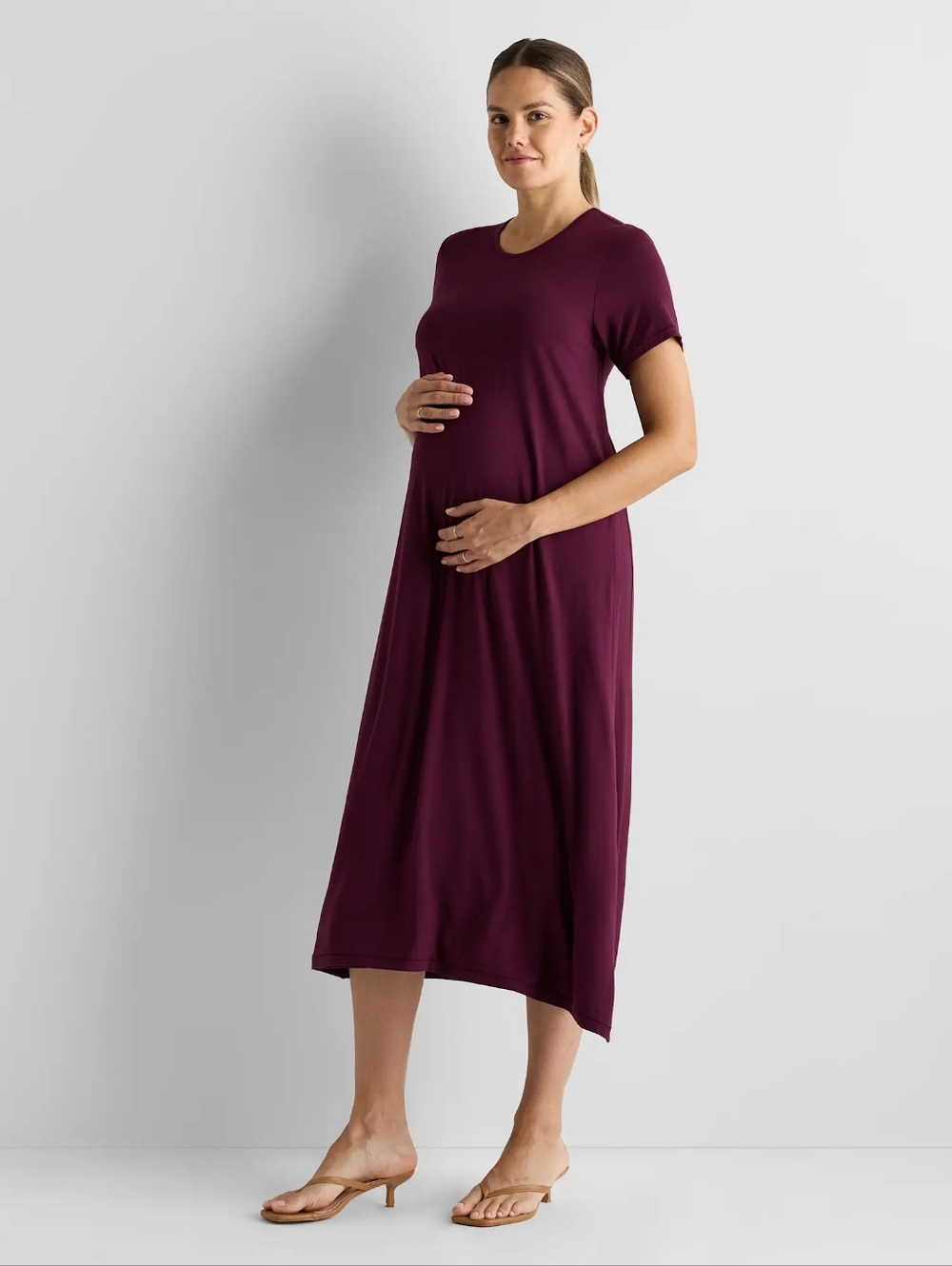 Quince Bamboo Jersey Maternity & Nursing Dress DEEP NAVY NWT